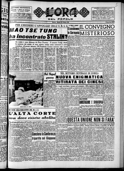 L'ora del popolo : quotidiano indipendente