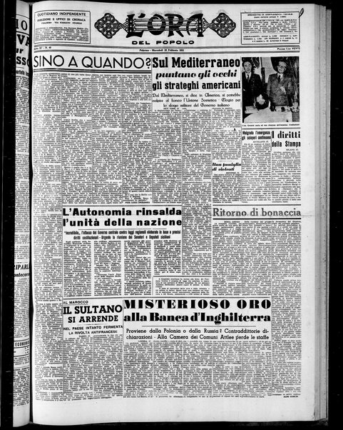 L'ora del popolo : quotidiano indipendente