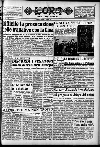 L'ora del popolo : quotidiano indipendente