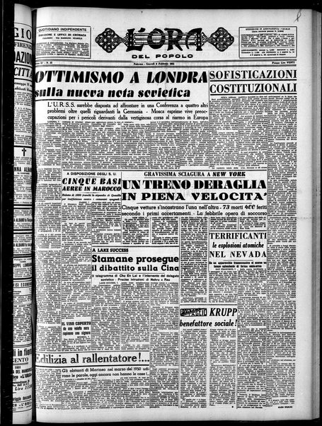 L'ora del popolo : quotidiano indipendente