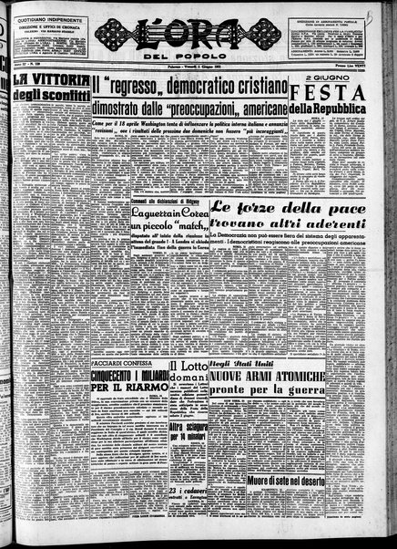 L'ora del popolo : quotidiano indipendente