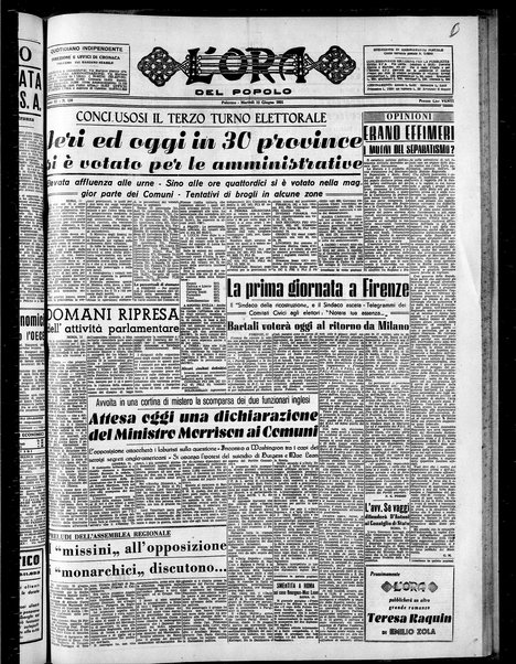 L'ora del popolo : quotidiano indipendente