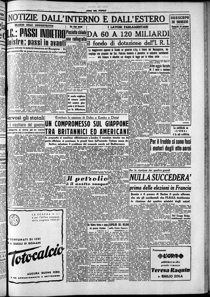 L'ora del popolo : quotidiano indipendente