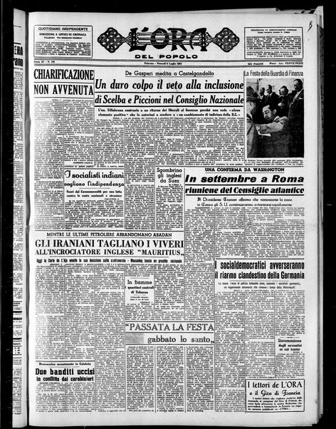 L'ora del popolo : quotidiano indipendente