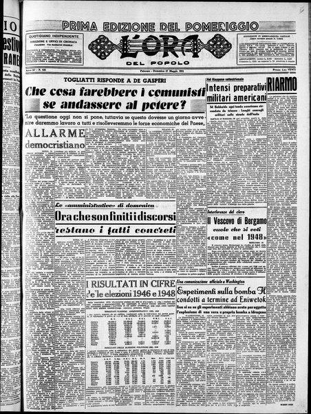 L'ora del popolo : quotidiano indipendente