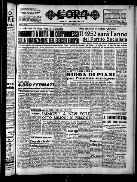 L'ora del popolo : quotidiano indipendente