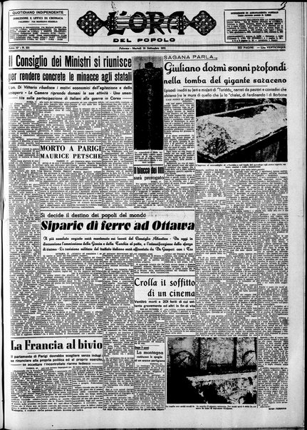 L'ora del popolo : quotidiano indipendente