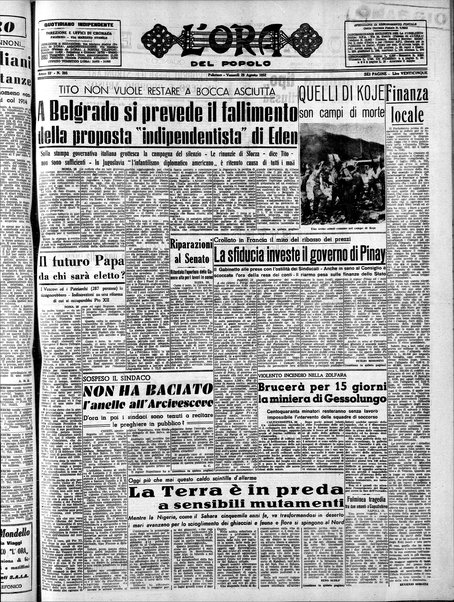 L'ora del popolo : quotidiano indipendente