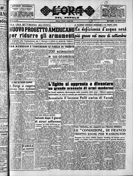 L'ora del popolo : quotidiano indipendente