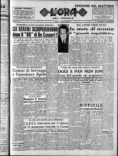 L'ora del popolo : quotidiano indipendente