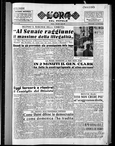 L'ora del popolo : quotidiano indipendente