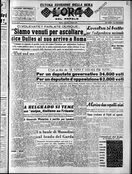 L'ora del popolo : quotidiano indipendente