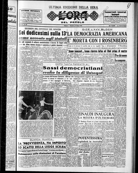 L'ora del popolo : quotidiano indipendente