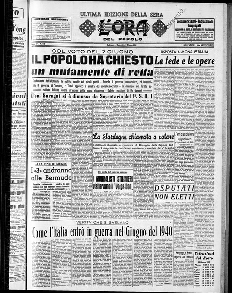 L'ora del popolo : quotidiano indipendente