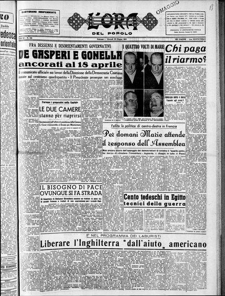 L'ora del popolo : quotidiano indipendente