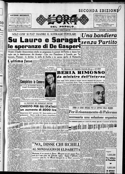 L'ora del popolo : quotidiano indipendente