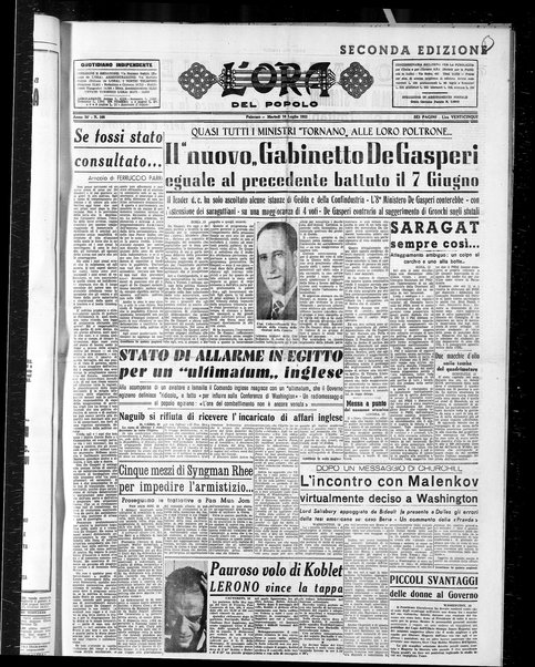 L'ora del popolo : quotidiano indipendente