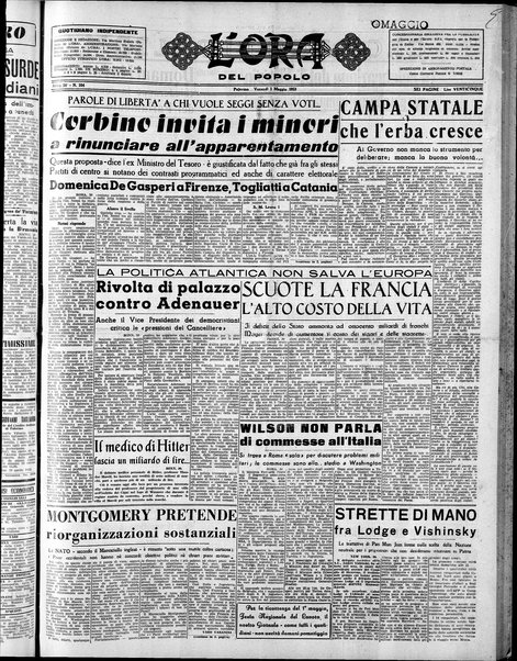 L'ora del popolo : quotidiano indipendente