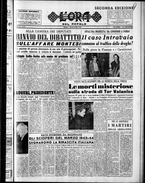 L'ora del popolo : quotidiano indipendente