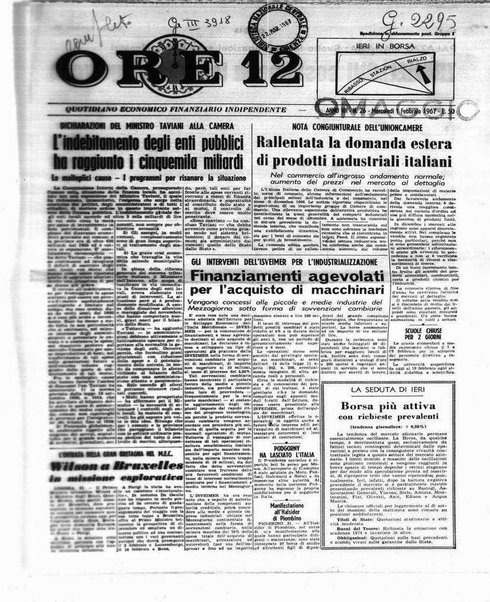 Ore 12 : quotidiano economico finanziario indipendente