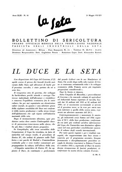 La seta bollettino di sericoltura