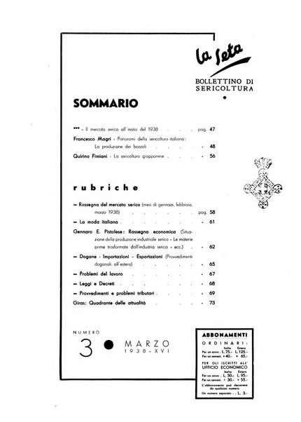 La seta bollettino di sericoltura