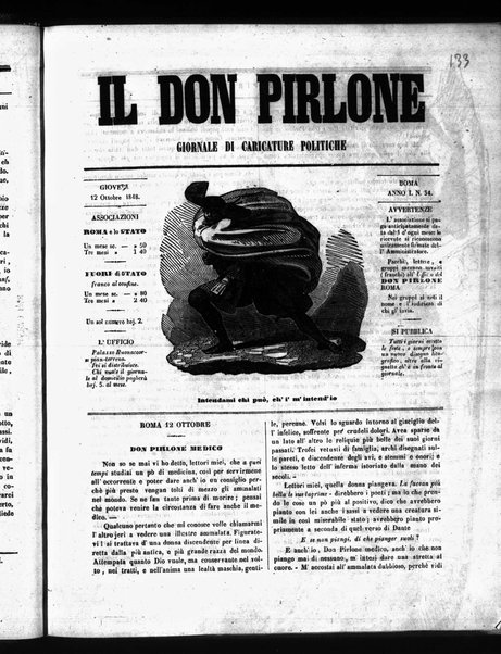 Il don Pirlone : giornale di caricature politiche