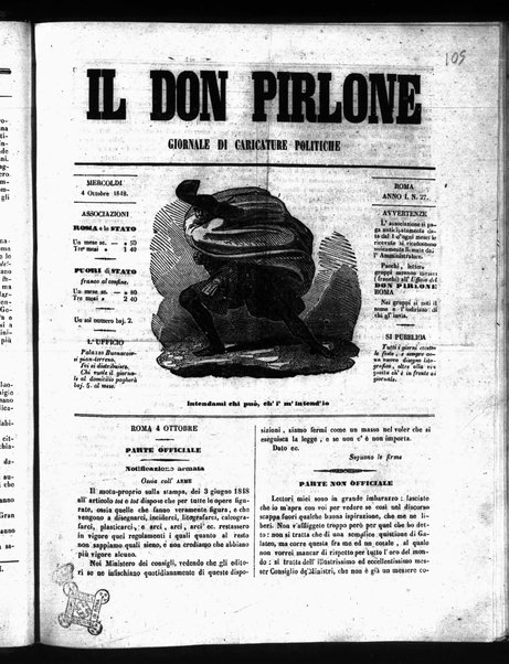 Il don Pirlone : giornale di caricature politiche