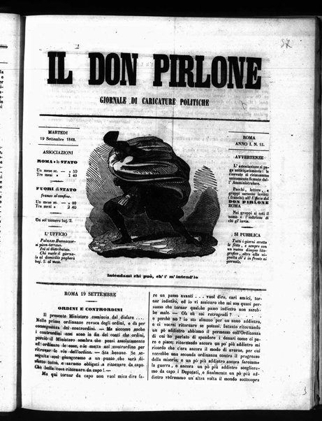 Il don Pirlone : giornale di caricature politiche