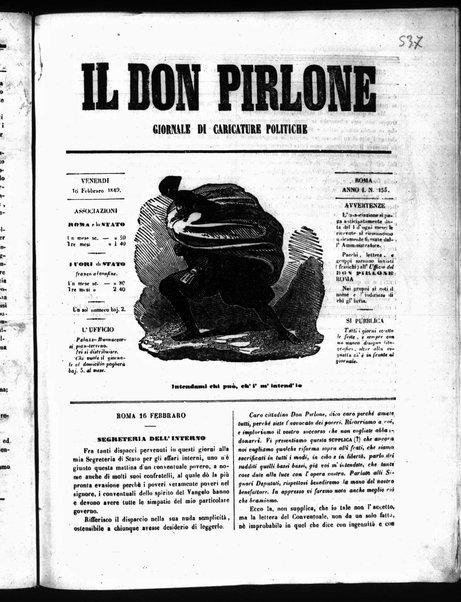 Il don Pirlone : giornale di caricature politiche