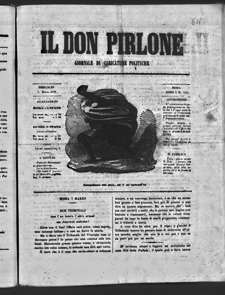 Il don Pirlone : giornale di caricature politiche