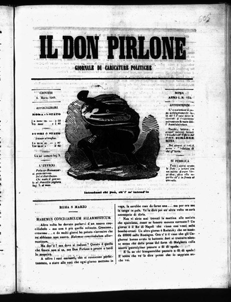 Il don Pirlone : giornale di caricature politiche