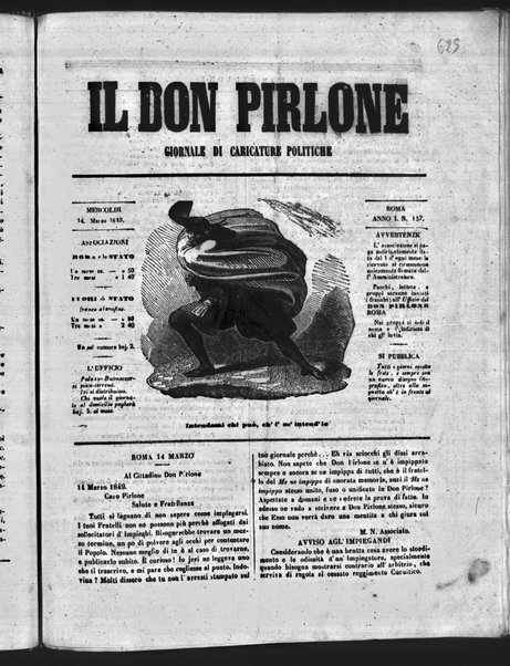 Il don Pirlone : giornale di caricature politiche