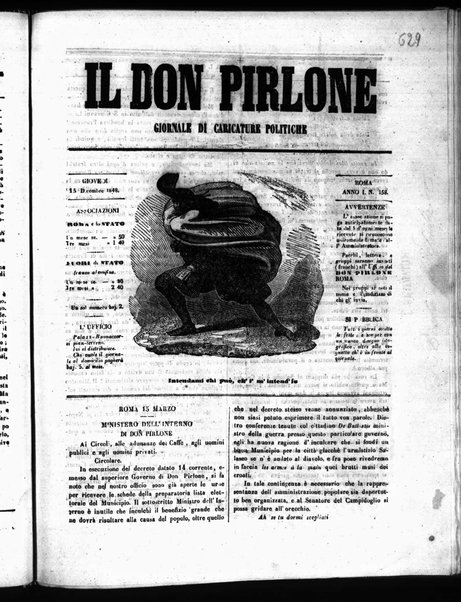 Il don Pirlone : giornale di caricature politiche