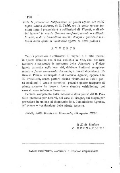 L'agricoltore periodico mensile del Comizio agrario lucchese