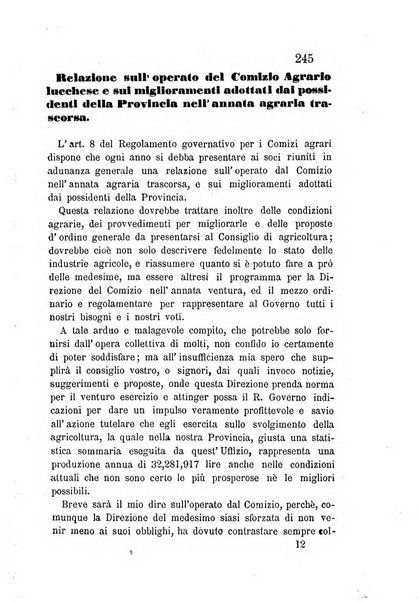 L'agricoltore periodico mensile del Comizio agrario lucchese