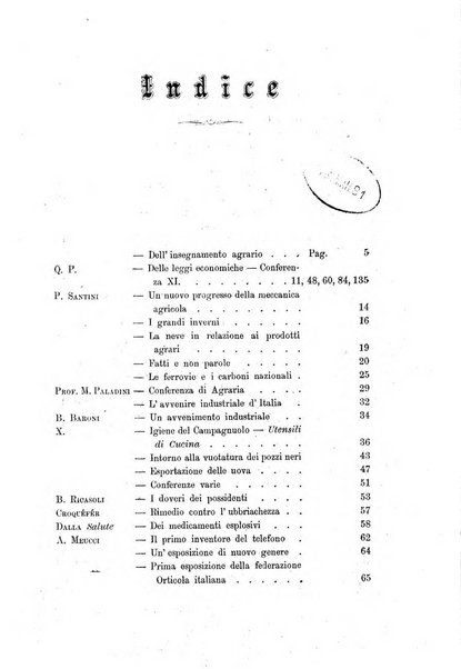 L'agricoltore periodico mensile del Comizio agrario lucchese