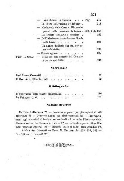 L'agricoltore periodico mensile del Comizio agrario lucchese