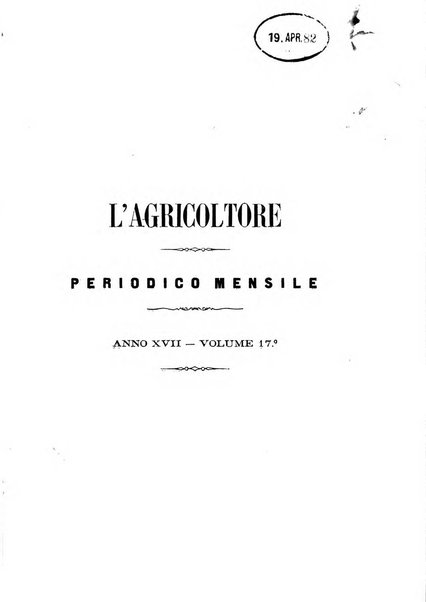 L'agricoltore periodico mensile del Comizio agrario lucchese