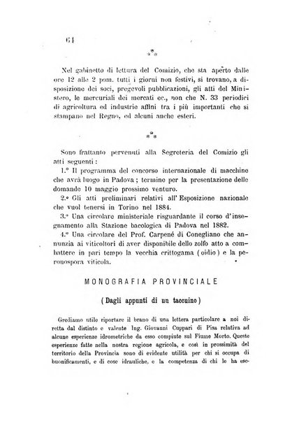 L'agricoltore periodico mensile del Comizio agrario lucchese