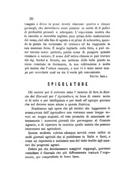 L'agricoltore periodico mensile del Comizio agrario lucchese