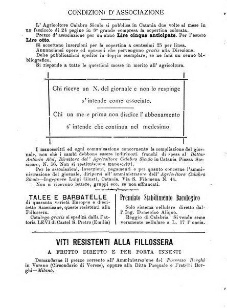 L'agricoltore calabro siculo giornale di agricoltura pratica