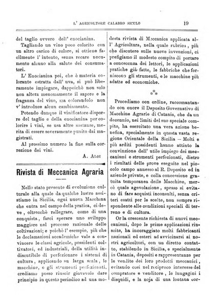 L'agricoltore calabro siculo giornale di agricoltura pratica