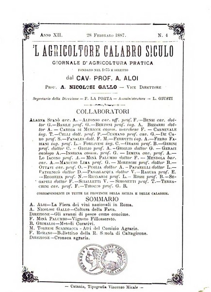 L'agricoltore calabro siculo giornale di agricoltura pratica