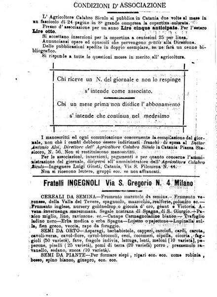 L'agricoltore calabro siculo giornale di agricoltura pratica