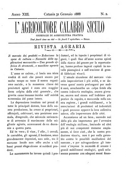 L'agricoltore calabro siculo giornale di agricoltura pratica