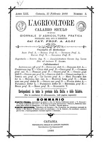 L'agricoltore calabro siculo giornale di agricoltura pratica