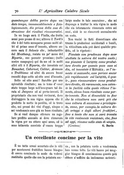 L'agricoltore calabro siculo giornale di agricoltura pratica