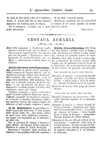 L'agricoltore calabro siculo giornale di agricoltura pratica