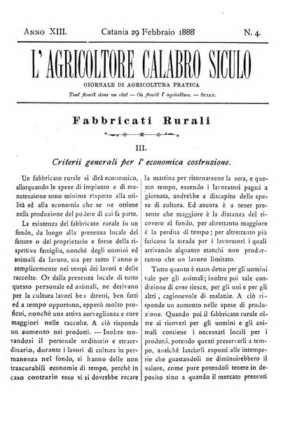 L'agricoltore calabro siculo giornale di agricoltura pratica